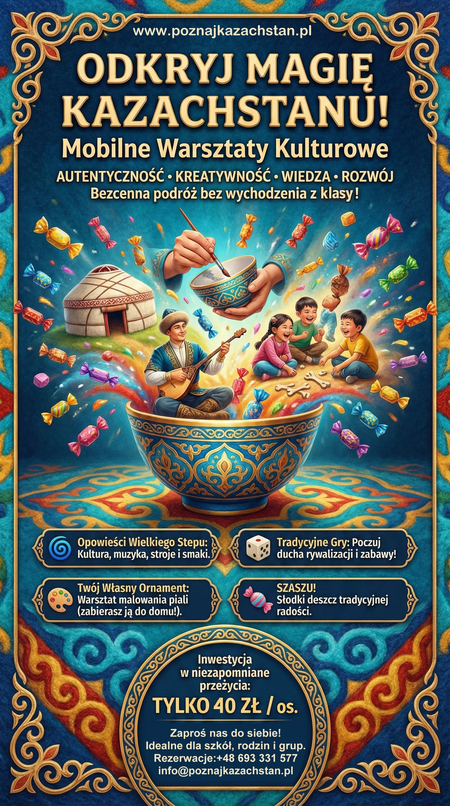 Plakat Kazachstan w Plecaku